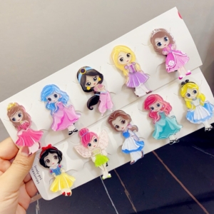 Princess Character Hair Clips – 10 Piece Set 👑